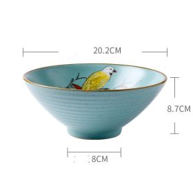 Creative Ceramic Bowl Japanese Ramen Tableware (Option: 8Thread Noodle Bowl)